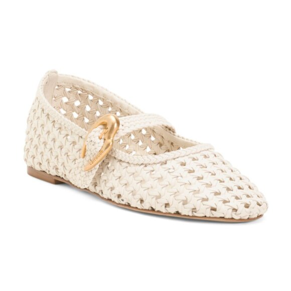 LARROUDE Made In Brazil Leather Verona Macrame Ballet Flats - Picture 1 of 3
